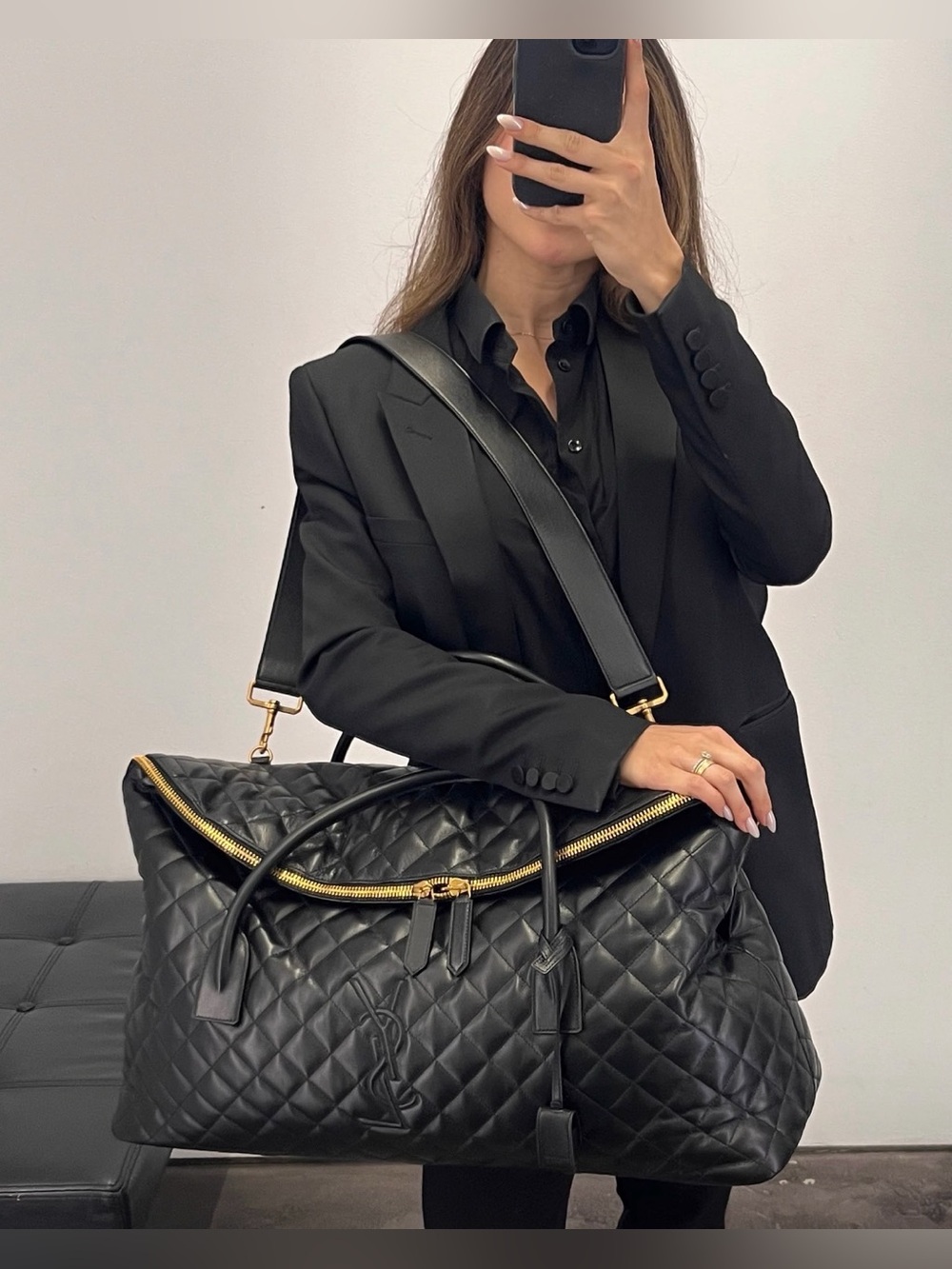 YSL Giant Travel Bag in Quilted Leather
